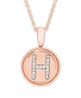 Diamond Accent Initial Pendant in 14k Rose Gold