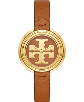 Tory Burch Women's The Miller Luggage Leather Strap Watch 36mm