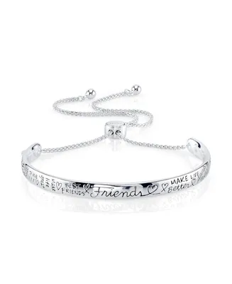 Unwritten "Friends" Silver Plated Adjustable Bolo Bracelet
