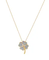 Diamond Accent Four Leaf Clover Pendant in 10K Yellow Gold