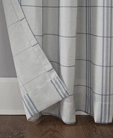 Castille Farmhouse Plaid Linen Semi-Sheer Rod Pocket Curtain Panel