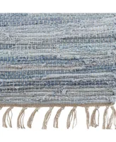 Saro Lifestyle Long Table Runner with Chindi Woven Design