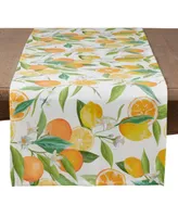 Saro Lifestyle Table Runner with Lemon Orange Print