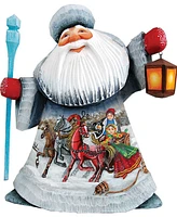 G.DeBrekht Woodcarved and Hand Painted Santa Dashing Nights Figurine