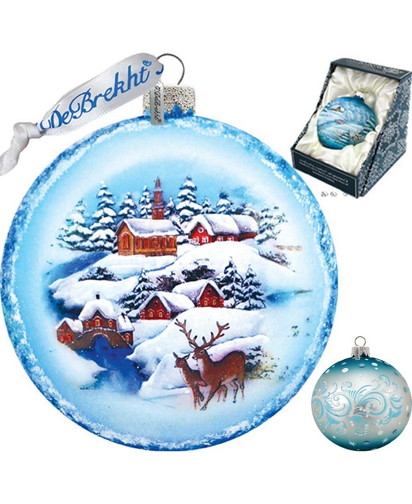 G.DeBrekht Winter Landscape Glass Ornament