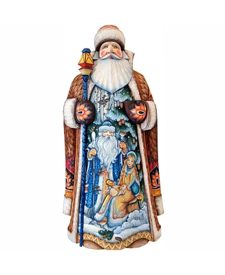 G.DeBrekht Woodcarved and Hand Painted Father Frost Santa Claus Figurine