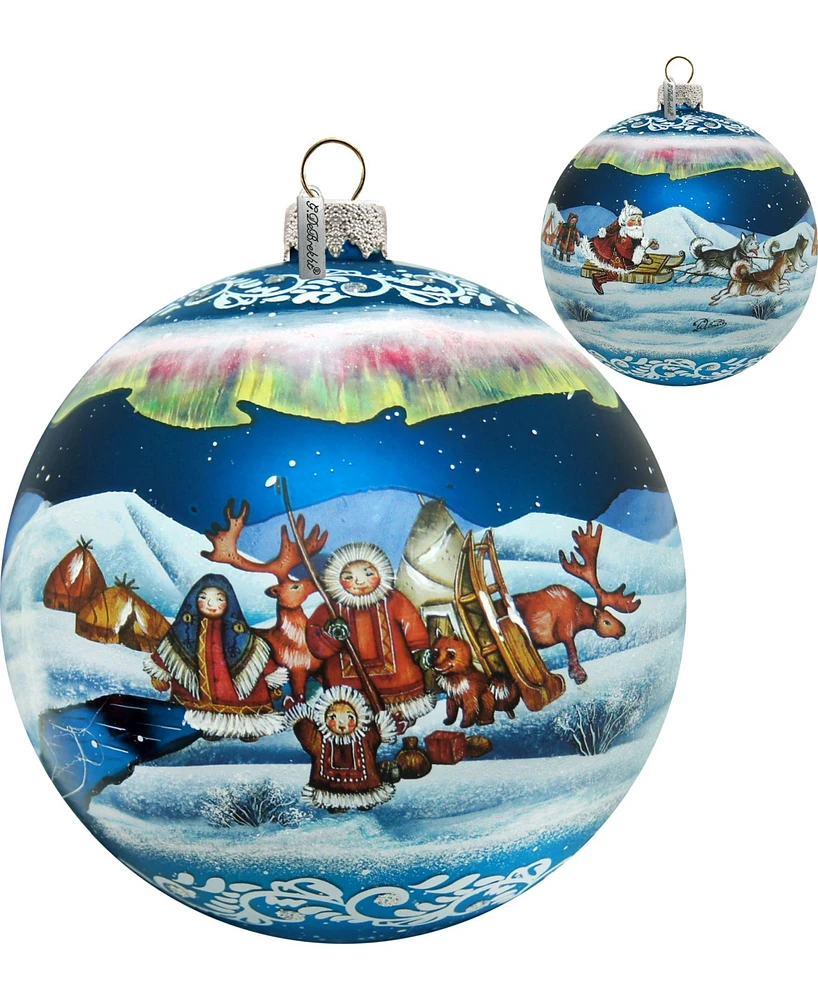 G.DeBrekht Limited Edition Oversized Northern Light Ball Glass Ornament