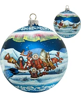 G.DeBrekht Limited Edition Oversized Northern Light Ball Glass Ornament