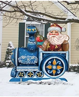 Designocracy Train Ride Santa Free Standing Garden Decor