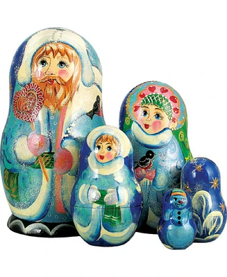 G.DeBrekht 5-Piece Santa Candicane Russian Matryoshka Nested Doll Set