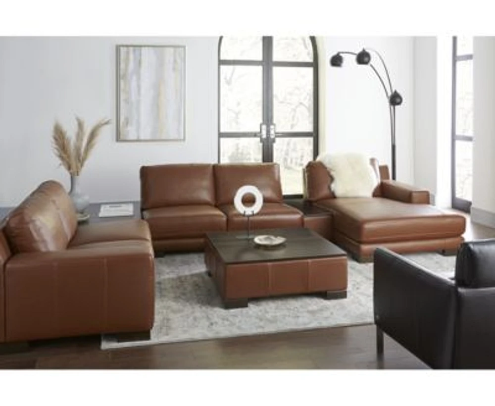 Darrium Leather Sectional Sofa Collection Created For Macys