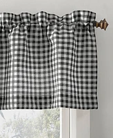 Parkham Farmhouse Plaid Semi-Sheer Rod Pocket Kitchen Curtain Valance and Tiers Set