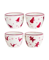 Euro Ceramica Winterfest 4 Piece Dipping Bowl Set