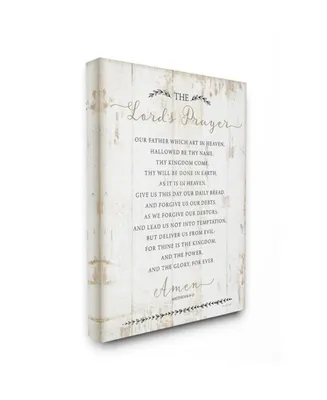 Stupell Industries The Lords Prayer Our Father Rustic Distressed White Wood Look