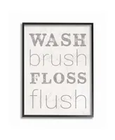 Stupell Industries Wash Brush Floss Flush Gray and White Distressed Rustic Look Typography
