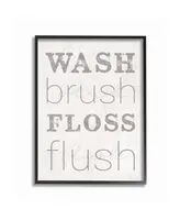 Stupell Industries Wash Brush Floss Flush Gray and White Distressed Rustic Look Typography, 16" L x 20" H