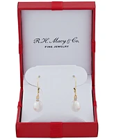 Cultured Freshwater Pearl Earrings (8mm) 10k Gold & White