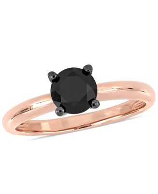 Black Diamond (1 ct. t.w.) Solitaire Ring 14k Yellow, White or Rose Gold