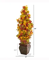 Nearly Natural 40in. Autumn Maple Artificial Tree in Decorative Planter