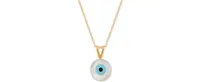 Mother-of-Pearl & Enamel Evil Eye 18" Pendant Necklace in 10k Gold