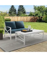 Crosley Kaplan 2 Piece Outdoor Seating Set With Cushions- Loveseat And Coffee Table