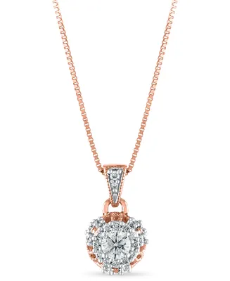 Diamond 1/4 ct. t.w. Solitaire Pendant 18" Necklace in 10k Rose Gold