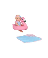 Dream Collection 10" Pretend Play Bath Time Baby Doll With Flamingo Float