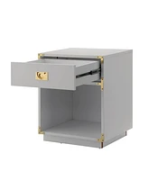 Inspired Home Calixta Single Drawer with Shelf High Gloss Nightstand