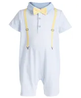 First Impressions Baby Boys Suspenders Sunsuit, Created for Macy's