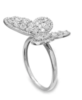 Cubic Zirconia Baguette Butterfly Ring (1-1/2 ct. t.w.) Sterling Silver or 18K Rose Gold over