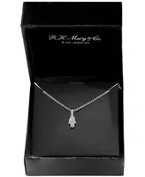 Effy Diamond Pave Hamsa Hand 18" Pendant Necklace (1/10 ct. t.w.) Sterling Silver or 14k Gold-Plated