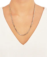 Flat Curb Link 22" Chain Necklace (5mm) 18k Gold-Plated Sterling Silver or