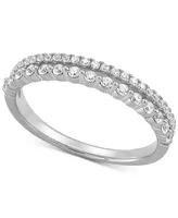 Diamond Split Shank Band (1/4 ct. t.w.) in 14k White Gold