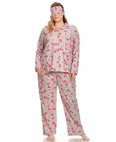 White Mark Plus 3-Piece Pajama Set