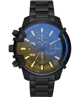 Diesel Men's Chronograph Griffed Black Stainless Steel Bracelet Watch 48mm