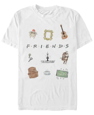 Fifth Sun Friends Men's Sketch Icons Short Sleeve T-Shirt