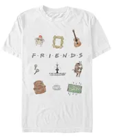 Fifth Sun Friends Men's Sketch Icons Short Sleeve T-Shirt