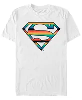 Fifth Sun Dc Men's Superman Stripes Logo Short Sleeve T-Shirt