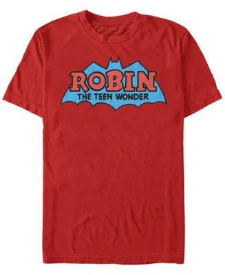Fifth Sun Dc Men's Batman Robin The Teen Wonder Logo Short Sleeve T-Shirt