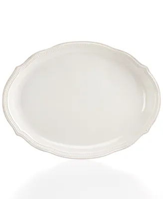 Lenox Dinnerware, French Perle Bead White Oval Platter