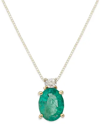 Sapphire (1-1/2 ct. t.w.) and Diamond Accent Oval Pendant Necklace 14k Yellow Gold (Also Available Ruby Emerald)