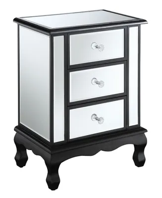 Gold Coast Vineyard Mirrored 3 Drawer End Table