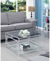 Convenience Concepts Town Square Chrome Square Coffee Table