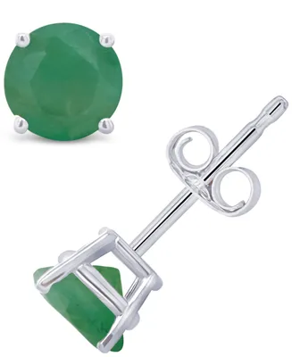 Emerald (1 ct. t.w.) Stud Earrings 14K White Gold or Yellow