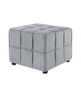 Loft Lyfe Alethea Velvet Tufted Cube Ottoman