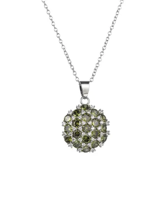 A&M Silver-Tone Olive Flower Cluster Pendant Necklace - Silver