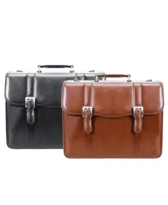 Mcklein V Series Flournoy Leather Double Compartment Laptop Briefcase Collection