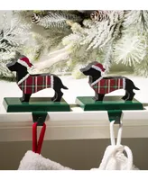 Glitzhome Dachhound Stocking Holder 2 Piece