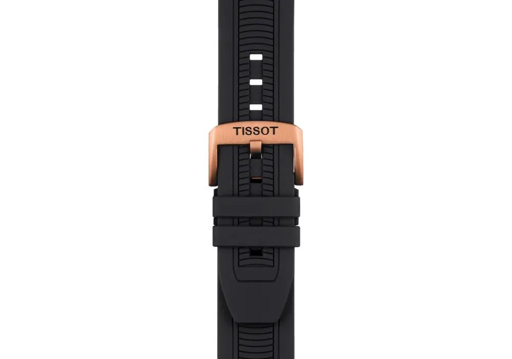 Tissot Men's Swiss Chronograph T-Sport T-Race Black Silicone Strap Watch 47.6mm