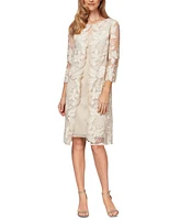 Alex Evenings Embroidered Jacket Dress